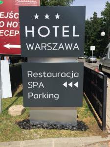 Pylon reklamowy dibond podświetlany Hotel Warszawa Augustów