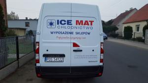 Oklejanie busa reklama folia ploterowa Ice Mat chłodnictwo Ostrów